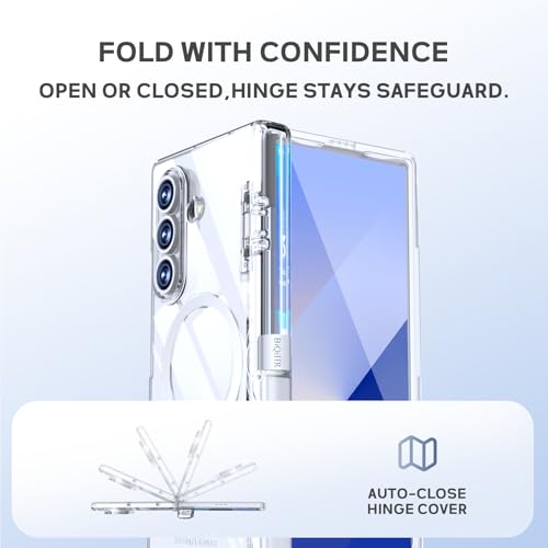 for Samsung Galaxy Z Fold7 Case, [Compatible with Magsafe], [Invisible Kickstand & HD Screen Protector], Anti-Yellowing Protective Phone Case for Samsung Galaxy Z Fold 7, Clear - color: Clear