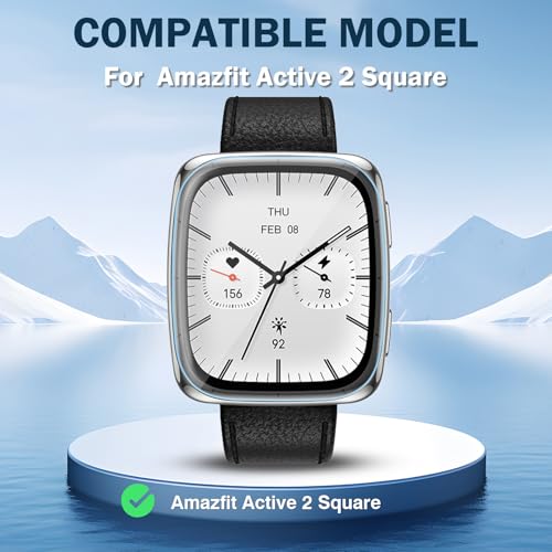 6 PCS Compatible for Amazfit Active 2 Square Screen Protector Clear, Ultra-thin HD Flexible [Not Glass] Protective Film for Active 2 Square Watch Screen Saver, Anti-scratch & Touch Sensitive