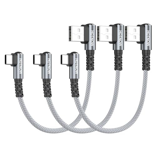 Short Right Angle USB C Cable 0.5FT 3Pack, USB to USB C Cable 90 Degree - color: Grey+White, size: 0.5FT