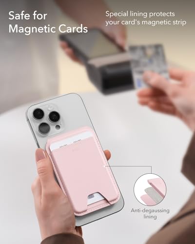 ESR Aura for MagSafe Wallet with Adjustable Stand, 5 Card Holder | RFID Blocking, Strong Magnetic Wallet for iPhone 17 Pro Max 17e 16 15 14 13 12 Series, Bubblegum Pink - color: Bubblegum Pink