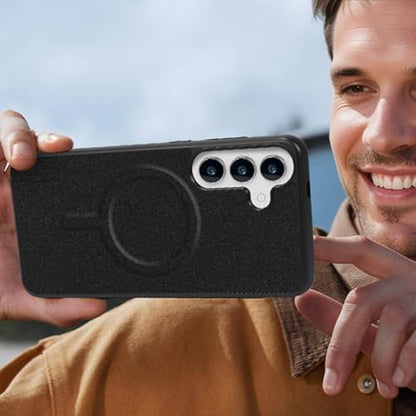 Magnetic Case for Galaxy S25 / S24 Wallet Compatible with Magsafe RFID Blocking Card Holder Detachable Phone Cover Kickstand Snap Strap Zipper Pocket PU Leather (Black) - color: Black, size: Galaxy S25 / S24
