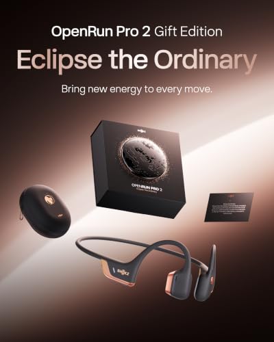 SHOKZ OpenRun Pro 2 Mini Bone Conduction Sport Headphones, Rose Gold Gift Edition, Amazon Exclusive Rose Gold; Premium Gift Box; DualPitch Sound; Open-Ear; Smart Mic; IP55; 12H Battery - color: Rose Gold Gift Edition, size: Mini