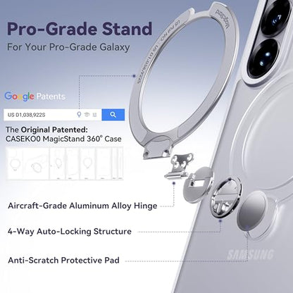 CASEKOO White for 26U Case with 360 Spin Magnetic Stand, Fit for MagSafe | 360 Spin Magnetic Stand, Fit for MagSafe, 18FT MIL-STD Protection, Invisible Ring Holder Phone Case - color: Matte White