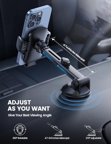 Lamicall Car Phone Holder Dashboard Vent Windshield 70 LBS Suction 3-in-1 - color: Black