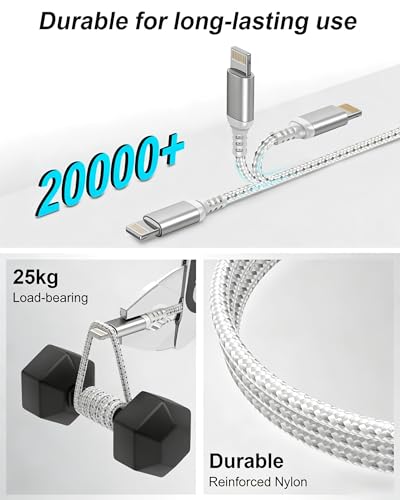 2ft USB to Lightning Cable 2Pack MFi Certified, iPhone Charger Cord - size: 2 FT