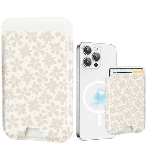 for MagSafe Wallet,Magnetic Card Holder for Phone Case - color: Natural Flower