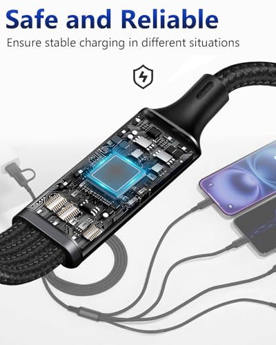 Puxnoin USB C Splitter Multi Charging Cable, USB A/C Fast Charging Cord