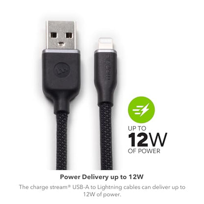 mophie Charge Stream USB-A to Lightning 1m/3ft Silicone Cable - size: 3 feet, style: USB-A to Lightning