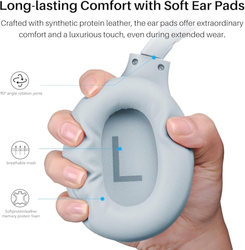 TOZO Hybrid Active Noise Cancelling Headphones, Hi Res Audio - color: Blue