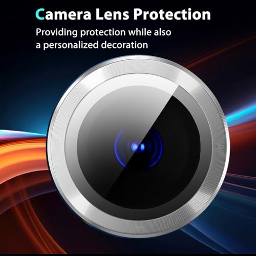 Zeking (2 Set for Samsung Galaxy Tab S10 Plus Camera Lens Protector, Scratch-Resistant HD Clarity Ultra-Thin 9H Tempered Glass with Aluminum Edging, Individual Metal Lens Cover(Silver) - color: Silver