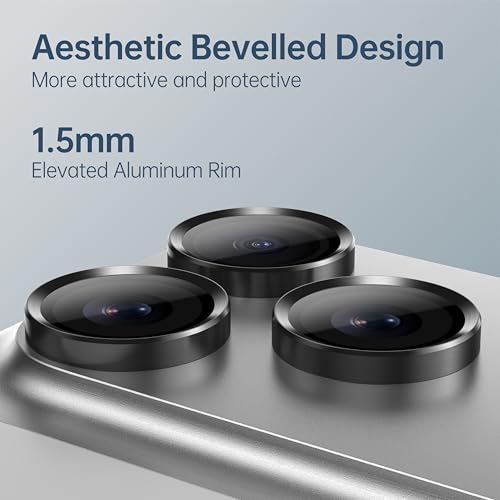 for iPhone 17 Pro Max Camera Lens Protector, 9H Tempered Glass, Black - color: Black