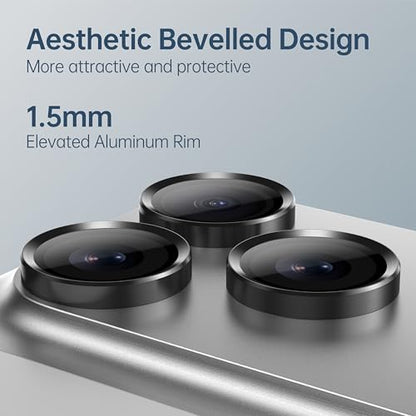for iPhone 17 Pro Max Camera Lens Protector, 9H Tempered Glass, Black - color: Black