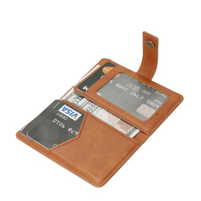 Ultra-Thin Magnetic Wallet and Card Holder (brown) | Compatible with All Magnetic Protective Case,Premium PU leather, stand function, 6 card slots; Fits iPhone17/16/15/14series - color: brown