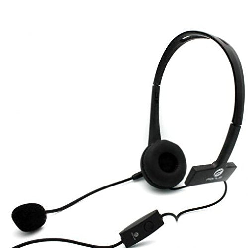 Wired Headset Mono Handsfree Headphone 3.5mm Earphone Earpiece Boom Microphone Single Earbud [Black] for Barnes & Noble Nook HD+ - BlackBerry Key2 LE - Blackview BV8000 Pro