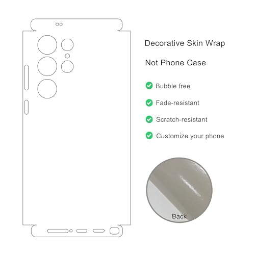 2 Pack Skin Wraps Compatible with Samsung Galaxy S24 Ultra (White) - color: White