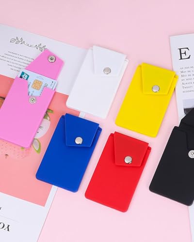 3Pc Silicone Card Holder for Phone Case, Stick On Wallet for iPhone - color: Snap 3PC-Black+White+Grey