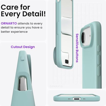 ORNARTO for iPhone Air Case 6.5", Slim Liquid Silicone 3 Layers Soft Gel Rubber Shockproof Protective Cover with Anti-Scratch Microfiber Lining-Whisper Green - color: Whisper Green