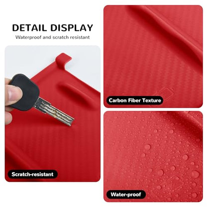 Frani Wireless Charging Pad Cover for 21-23 Model 3 & 21-24 Model Y - color: Red, size: Model 3(2021-2023);Model Y(2021-2025)