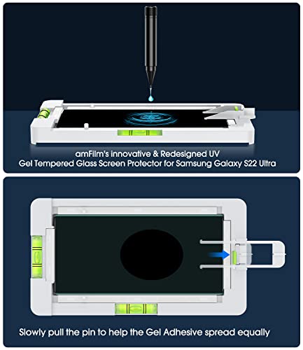 amFilm Ultra Glass Screen Protector for Samsung Galaxy S22 Ultra 6.8'' 2022