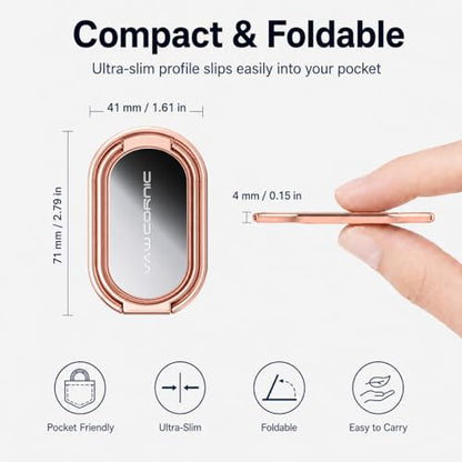 VAWcornic Phone Ring Holder Finger Kickstand, 540° Dual Direction Rotating Phone Grip for iPhone, Samsung, Huawei Smartphone, Tablet, Kindle, Switch Lite Compatible with Magnetic Car Mount