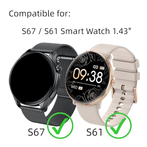 Screen Protector Compatible for Boquaw/Kimeag S67 Smart Watch 1.43" (6 Pack) Clear TPU Soft Protective Film Compatible for Basznrty S61 Smart Watch