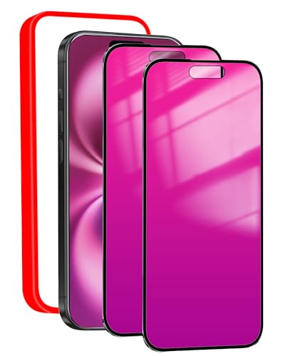 Privacy Screen Protector for iPhone 16 Plus 2 Pack (Pink) - color: for iPhone 16 Plus (Pink)