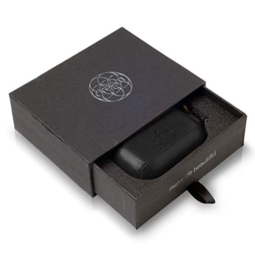 Dreem Om Case Cover with Keychain Clip Compatible with AirPods Pro 2/Pro, Protective One-Piece Hard Shell, Luxury Vegan Leather AirPod Pro Case 2nd/1st Generation with Separate Clip [Black] - color: Black, size: AirPods Pro 2