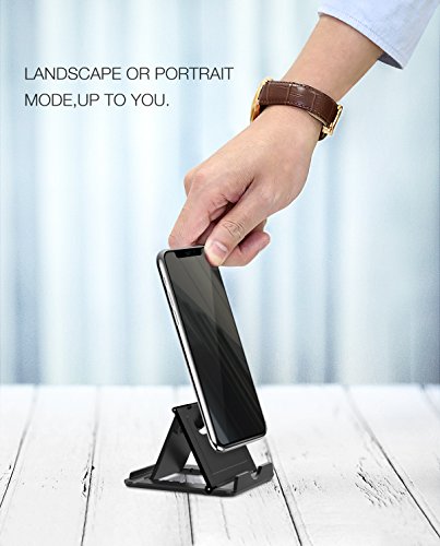 Moko 2 Pack Cell Phone Stand for Desk, Tablet Stand for 4"-11" Devices - color: Black+Black