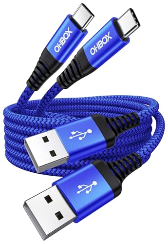 USB A to USB C Cables Fast Charging [2 Pack 3FT], USB to USB C Cable for - color: Blue, size: 3FT, style: USB A to USB C