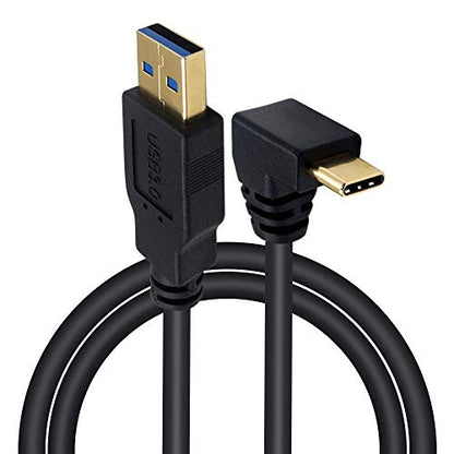 Poyiccot USB Type C 90 Degree Cable 3.3feet/1m, Up & Down Angle USB 3.0 A to USB C Fast Charging Cable for Samsung Galaxy, Tablets and More