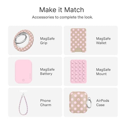 VELVET CAVIAR for iPhone 15 Case - Compatible with MagSafe - 10ft Drop Tested - Brown Sugar Polka Dot - color: Brown Sugar Polka Dot, size: 15