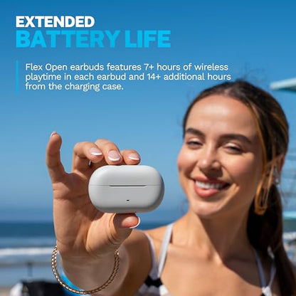 JLab, Flex, Open Ear Earbuds, Clip On True Wireless Bluetooth Earbuds, Cloud White - color: Cloud White