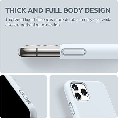 SURPHY Compatible with iPhone 11 Pro Max Case 6.5 inches, Thickened Liquid Silicone Phone Case (with Microfiber Lining) for iPhone 11 Pro Max 2019, Sky Blue - color: Sky Blue