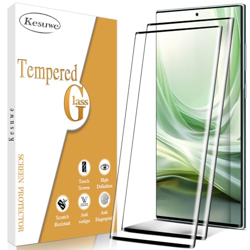 Screen Protector for Samsung Galaxy S22 Ultra 5G Tempered Glass Film | 3D Curved, Full Coverage, 9H Hardness, Anti Scratch, HD Clear, Case Friendly, 2 Pack