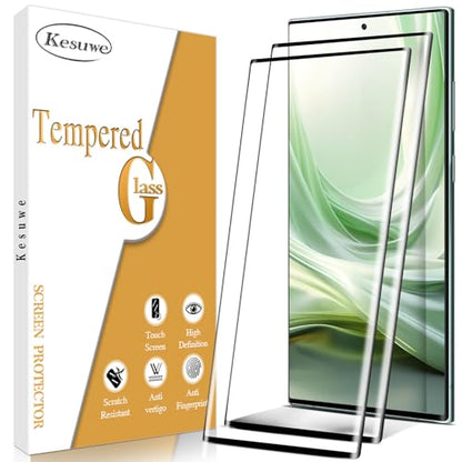 Screen Protector for Samsung Galaxy S22 Ultra 5G Tempered Glass Film | 3D Curved, Full Coverage, 9H Hardness, Anti Scratch, HD Clear, Case Friendly, 2 Pack