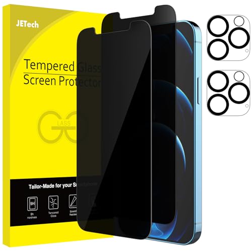 JETech Privacy Screen Protector for iPhone 12 Pro, 2+2 Pack - size: iPhone 12 Pro