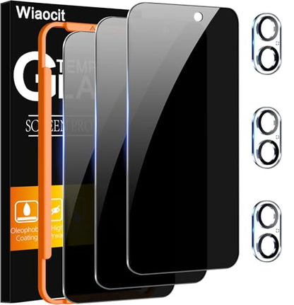 Wiaocit Tempered Glass Privacy Screen Protector for iPhone 16 Plus - size: iPhone 16 Plus-6.7 Inch