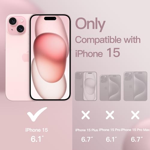 JETech Silicone Case for iPhone 15, Pink | Silky Soft Touch, Shockproof Protection, Scratch Resistant, Microfiber Lining - color: Pink, size: iPhone 15