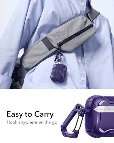 ESR for AirPods Pro 3 Case (2025), Magnetic Lid, Cyber Tough Series, Purple - color: Purple, size: AirPods Pro 3 Case