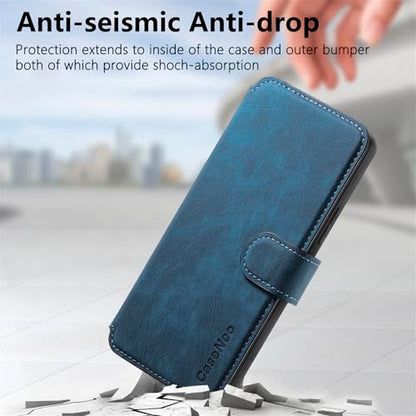2 in 1 Detachable Wallet Case for Google Pixel 10a CMG Blue | PU Leather Magnetic Flip Folio Case with RFID Blocking Card Holder, Credit Card Slots Kickstand, Shockproof Protective Cover - color: Blue, size: Google Pixel 10a