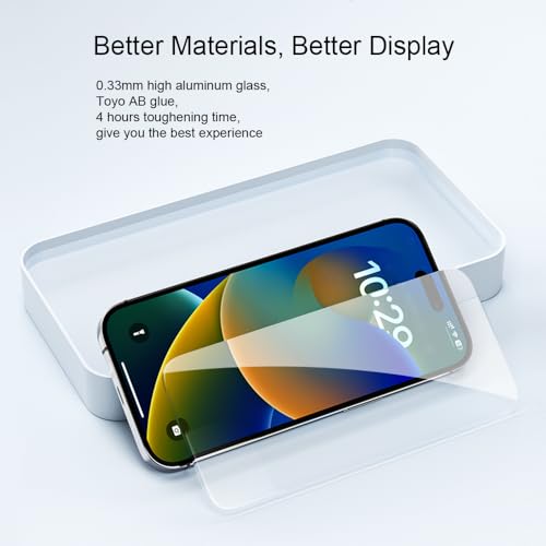 6.1 Inch [3 Pack] Tempered Glass Screen Protectors are compatible with iPhones 15 models. They are scratch resistance and bubble-free with a 9H hardness rating.