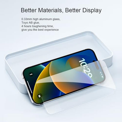 6.1 Inch [3 Pack] Tempered Glass Screen Protectors are compatible with iPhones 15 models. They are scratch resistance and bubble-free with a 9H hardness rating.