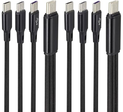 2Pack/4Ft 3 in 1 USB C Splitter Cable USB C 2.0 Male to Dual Type C Male+Micro USB Male Charge Cable 2A Fast Charge,Compatible for Most Mobile Phones and Tablets Devices(Black-2Type C+1Micro)
