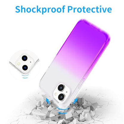 JJGoo Compatible with iPhone 15 Case Clear, Soft Clear TPU Phone Cases, Shockproof Transparent Bumper Cover Slim Thin Phone Case, Gradient Purple - color: Gradient Purple