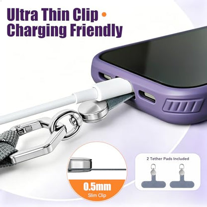 Phone Lanyard,Adjustable Anti-Theft Neck Strap,Purple - color: Purple