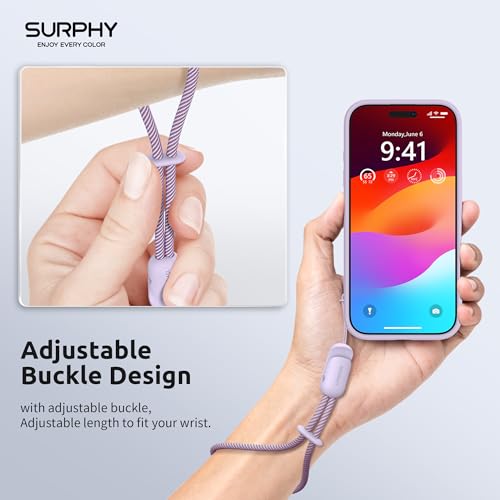 SURPHY 2 Pack Phone Lanyard, Phone Wrist Strap for Case, Camera Wrist Strap - color: Lilac & Gray