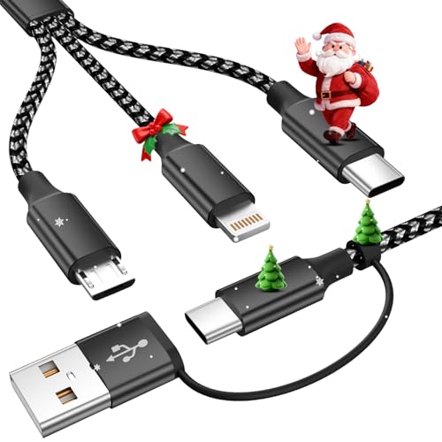 MPATIBY Multi Charging Cable 5 in 1, 1Pack 5FT USB C/A Multi Charger Cable - color: Black+gray, size: 1Pack5FT
