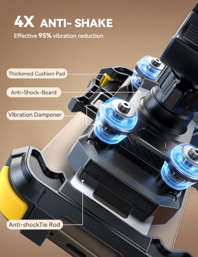 JOYROOM Motorcycle Phone Mount 150mPh Anti-Shock Dual Vibration Dampener - color: Yellow