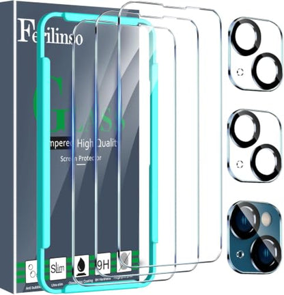 Ferilinso 3 Pack Screen Protector for iPhone 14 / iPhone 13, Tempered Glass - size: iPhone 14-6.1 INCH