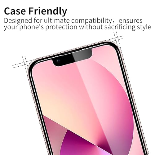 3 Pack Tempered Glass Screen Protector for iPhone 13/13 Pro/14/16e, 9H Hardness, Scratch Resistant, HD Clear, Case Friendly, Bubble-Free, Easy Install - size: iPhone 13/13 Pro/14/16e